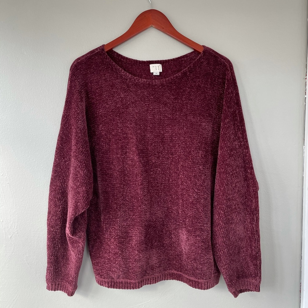 A new day chenille sweater in cranberry color